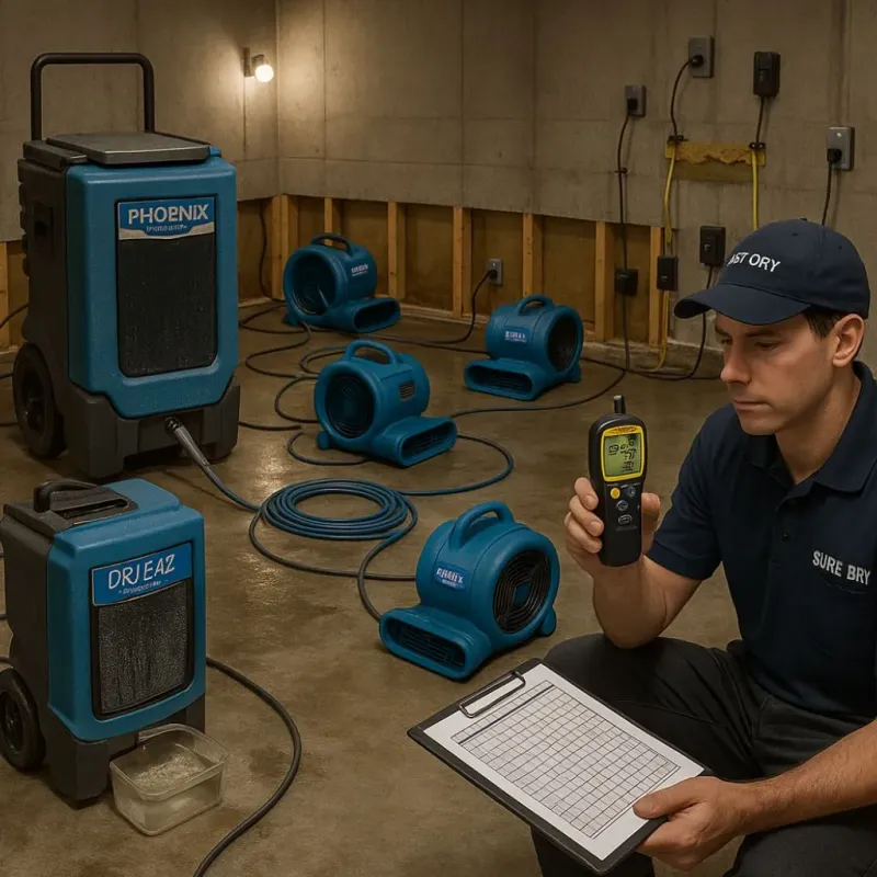 Structural Drying and Dehumidification process in Los Fresnos, TX